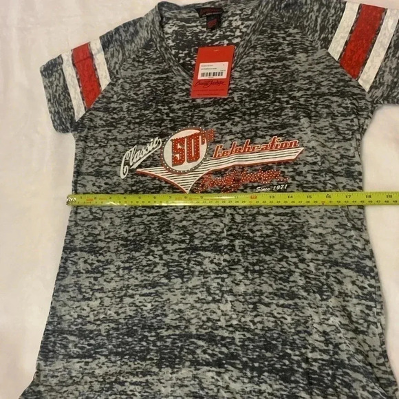 Barrett Jackson Women's Vintage BurnoutClassic 50thCelebTshirt Rhinestone XL NWT - Picture 8 of 10